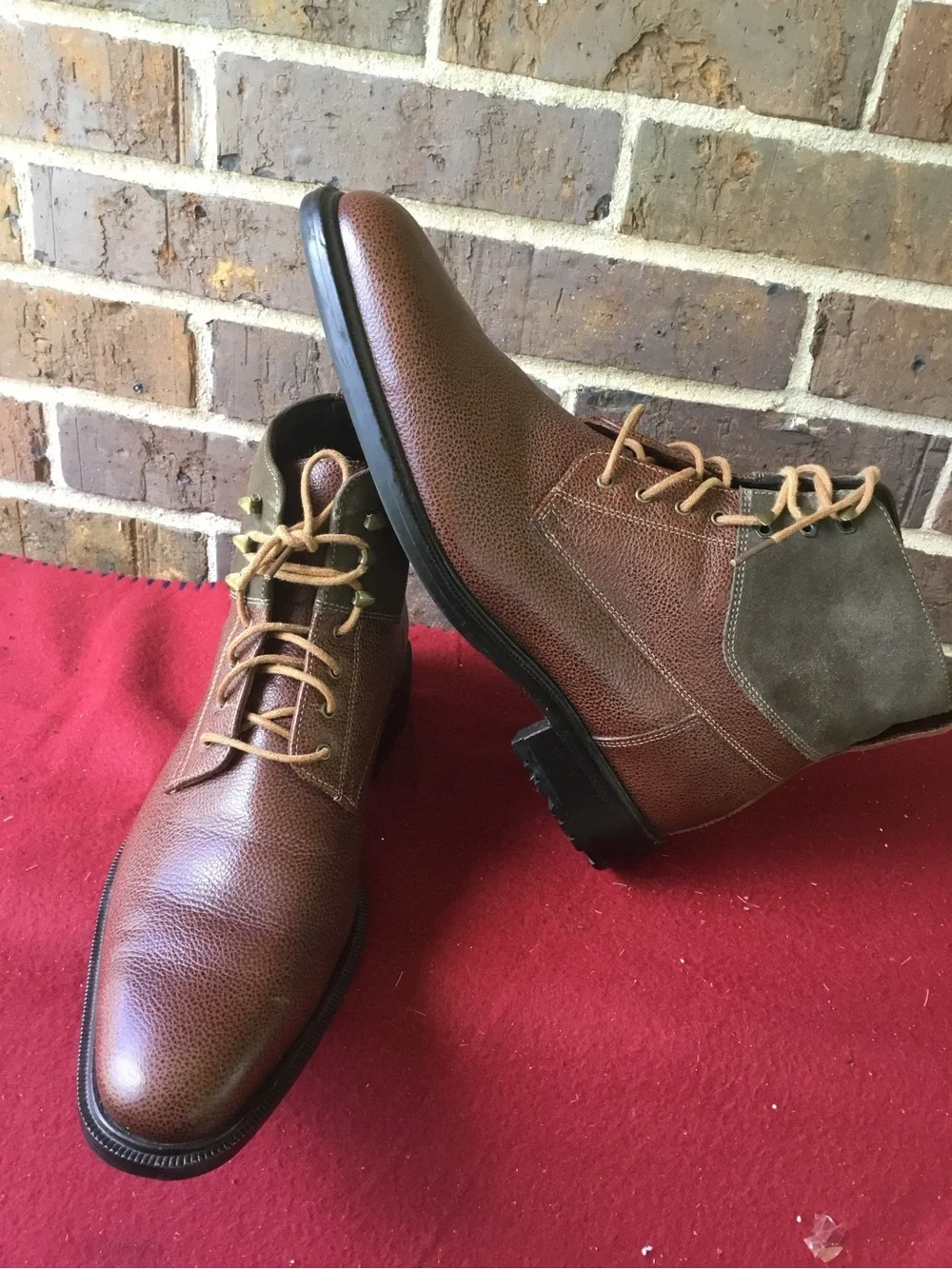 Cole Haan Brown Leather & Olive Chukka Boots